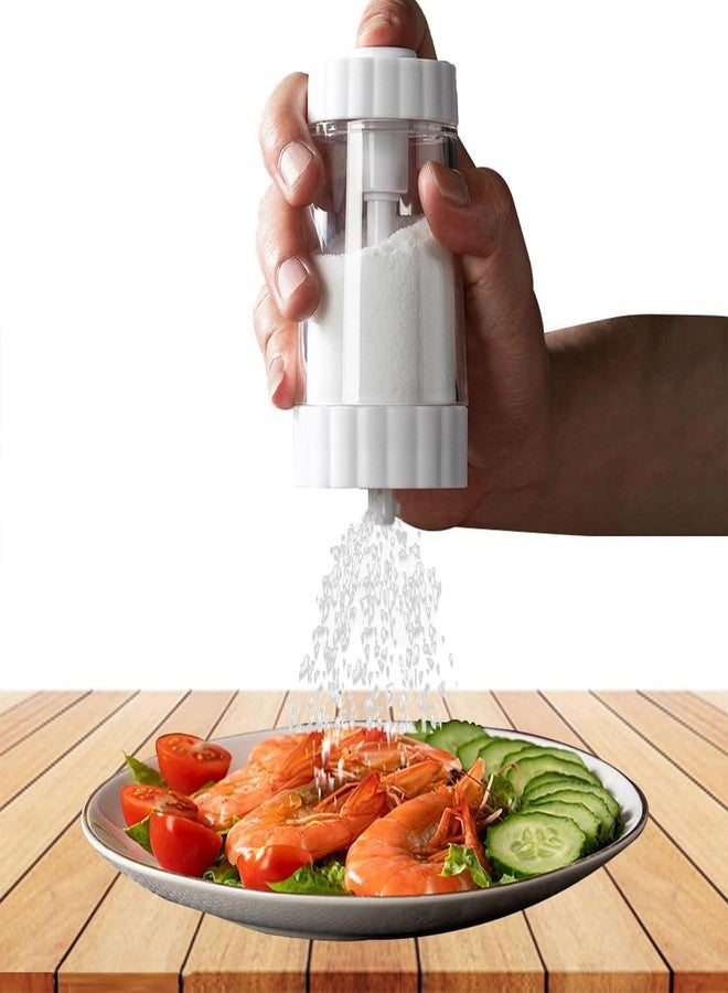 MEZON Transparent Salt and Pepper Shaker Set - Adjustable Push-Type Seasoning Dispenser, Sugar & Salt Storage Bottle, Kitchen Spice Container, Easy Control Pour - Image 1